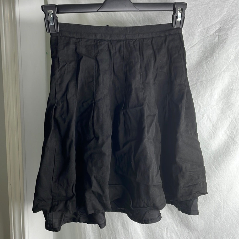 Elegant Black Mini Skirt 12 inches seam to seam waist 18 inches length